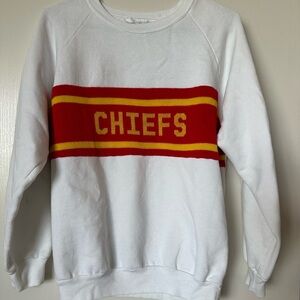 White and Red Chiefs Womens  Sweater